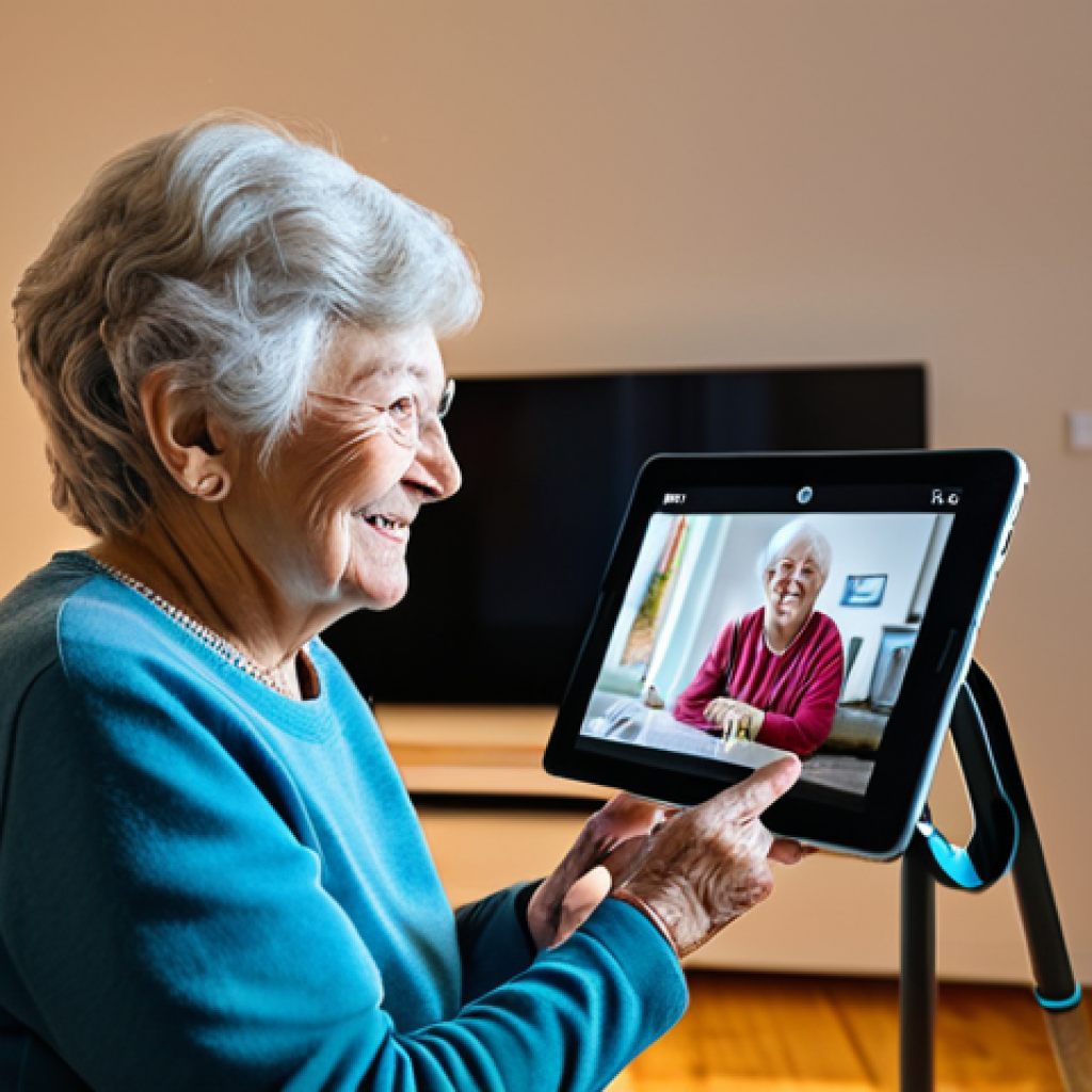 **Prompt:** "A modern, multi-generational home interior showcasing smart home technology. An elderly woman uses a tablet to video call her family, while a child plays with a smart toy nearby. The room is brightly lit with smart lighting and features a visible smart speaker. fully clothed, safe for work, appropriate content, family-friendly, professional photography, perfect anatomy, correct proportions, natural pose, well-formed hands, proper finger count, natural body proportions."