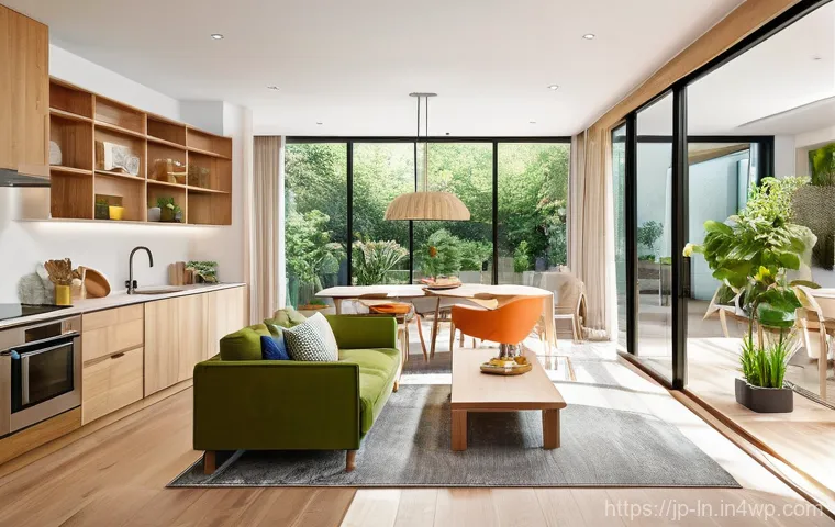 다세대 주거 공간 활용 사례 연구 - Prompt 1: Harmonious Multi-Generational Living with Soft Zoning and Nature**