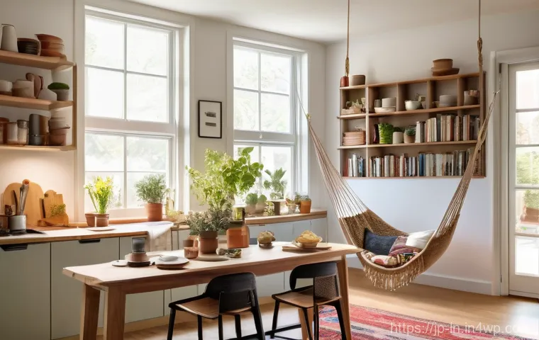 최신 다세대 주거 디자인 트렌드 - **"Shared Living: A Bright, Connected Family Space"**
    A brightly lit, modern LDK (Living-Dining-...