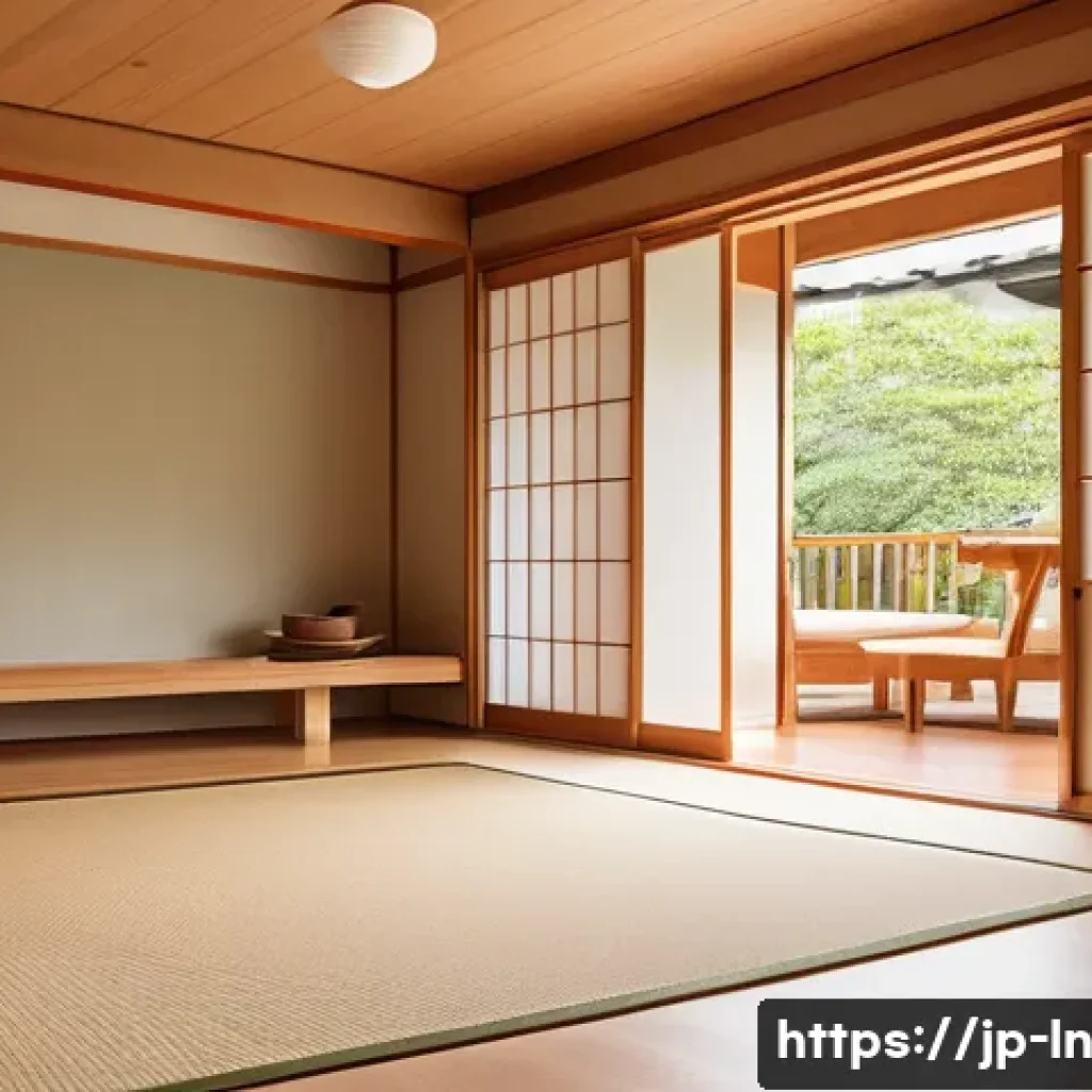 다세대 주거에서의 건축 재료 혁신 - A modern multi-generational Japanese house interior featuring eco-friendly cellulose fiber insulatio...
