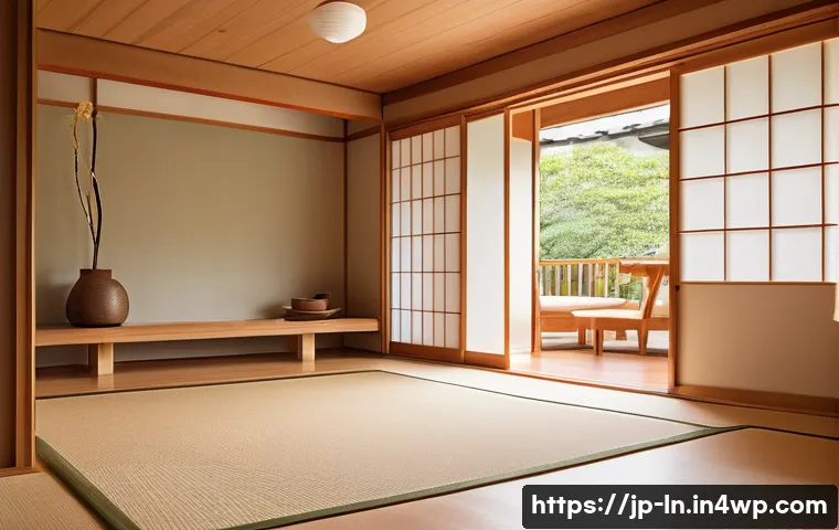 다세대 주거에서의 건축 재료 혁신 - A modern multi-generational Japanese house interior featuring eco-friendly cellulose fiber insulatio...