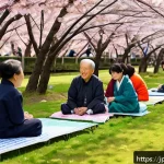 다세대 주거에서의 주민 의견 반영 사례 - A vibrant multi-generational community event in a Japanese multi-family residential complex during s...